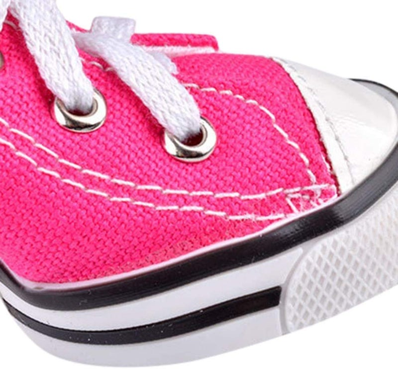 URBEST 4 Pcs Pet Dog Puppy Canvas Sport Shoes, Sneaker Boots, Outdoor Nonslip Causal Shoes (7#, Pink) - Image 2